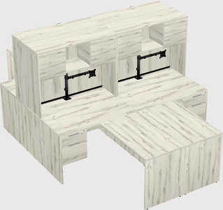 Quad l-shaped office desks