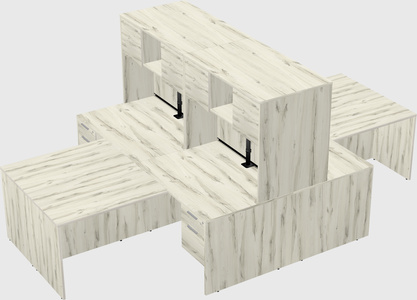 Quad l-shaped office desks