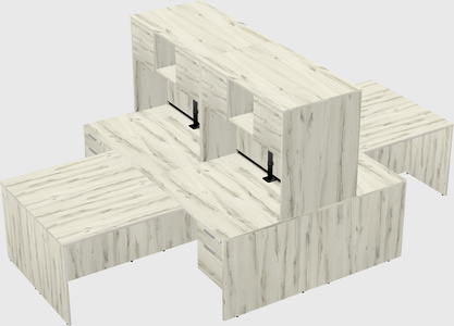 Quad l-shaped office desks