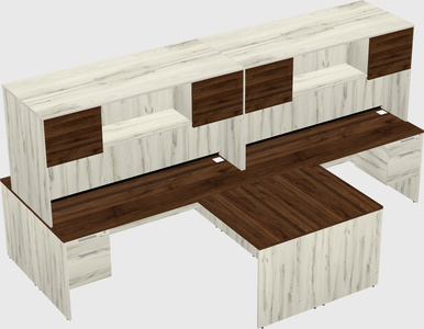 Quad l-shaped office desks