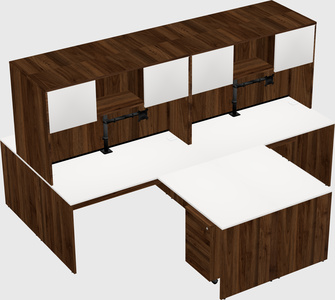 Quad l-shaped office desks