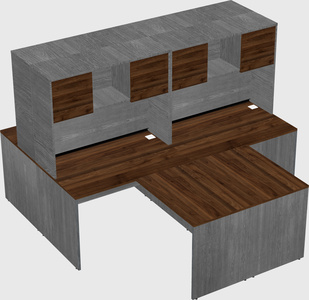 Quad l-shaped office desks