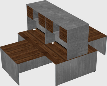 Quad l-shaped office desks
