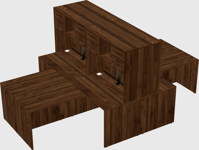 Quad l-shaped office desks