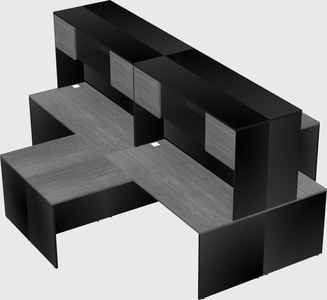 Quad l-shaped office desks