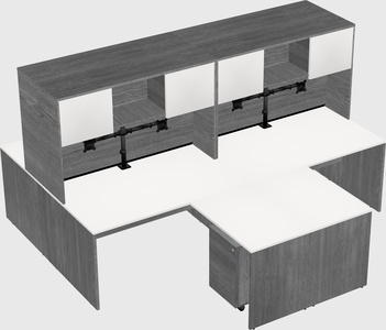 Quad l-shaped office desks
