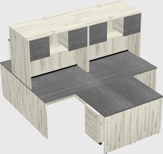Quad l-shaped office desks