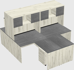 Quad l-shaped office desks