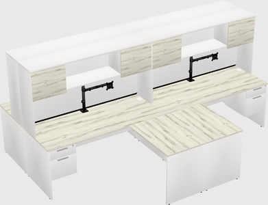 Quad l-shaped office desks