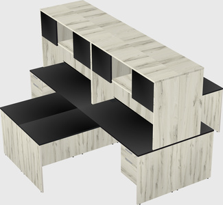 Quad l-shaped office desks