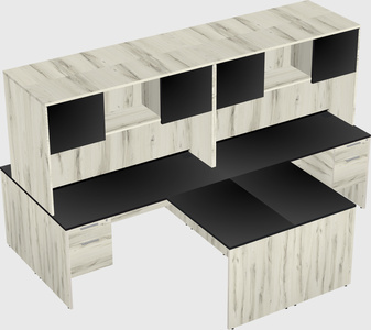 Quad l-shaped office desks