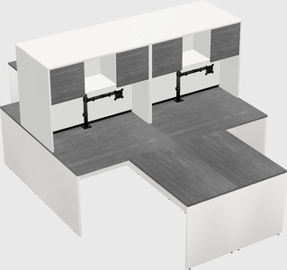 Quad l-shaped office desks