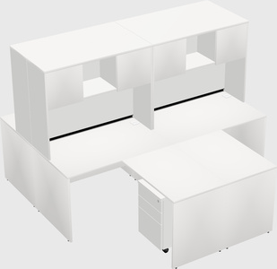 Quad l-shaped office desks