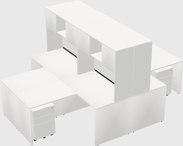 Quad l-shaped office desks
