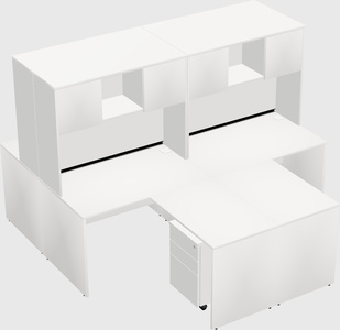 Quad l-shaped office desks