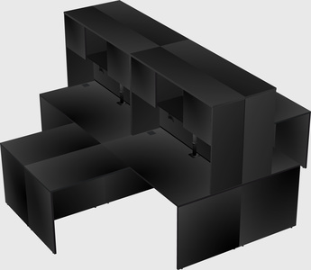 Quad l-shaped office desks
