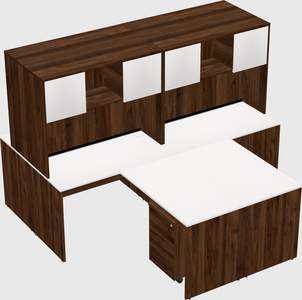Quad l-shaped office desks