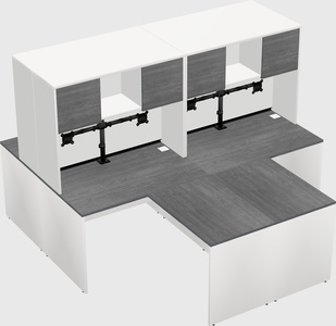 Quad l-shaped office desks