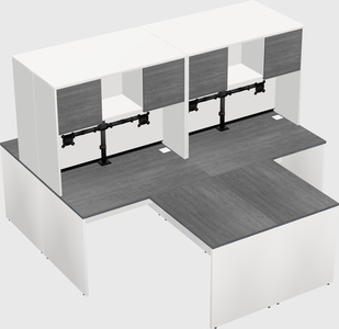 Quad l-shaped office desks