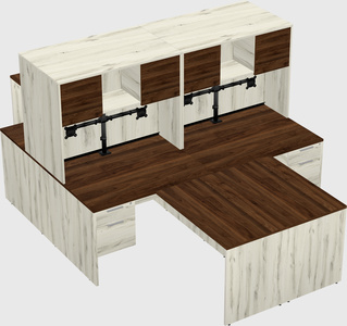 Quad l-shaped office desks
