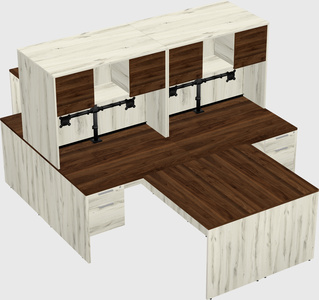 Quad l-shaped office desks