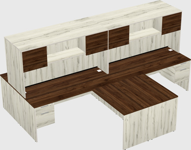 Quad l-shaped office desks
