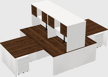 Quad l-shaped office desks