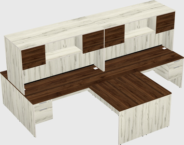 Quad l-shaped office desks