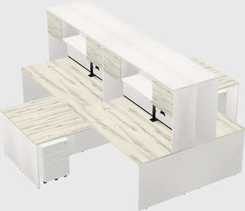 Quad l-shaped office desks
