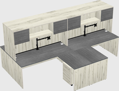 Quad l-shaped office desks