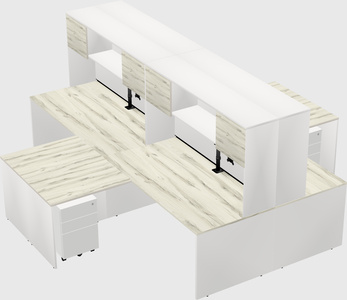 Quad l-shaped office desks