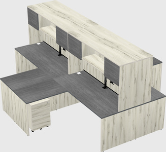 Quad l-shaped office desks