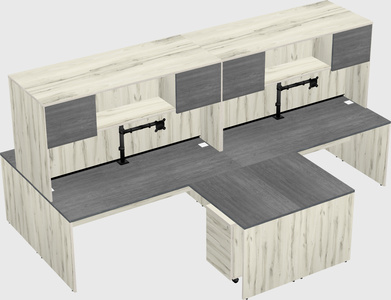 Quad l-shaped office desks