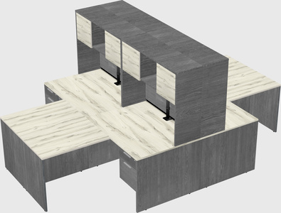 Quad l-shaped office desks