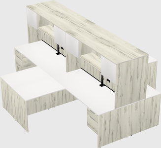 Quad l-shaped office desks