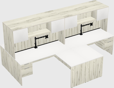 Quad l-shaped office desks