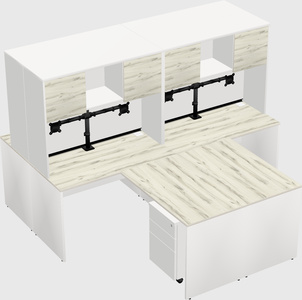 Quad l-shaped office desks