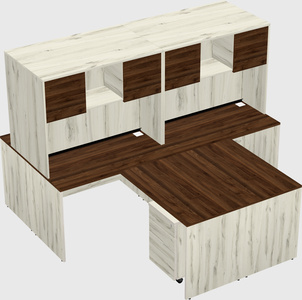 Quad l-shaped office desks