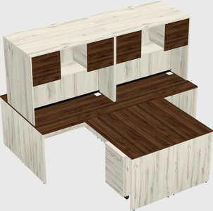 Quad l-shaped office desks