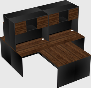 Quad l-shaped office desks