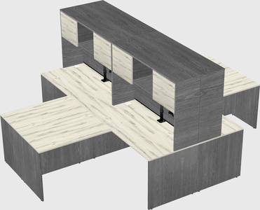 Quad l-shaped office desks