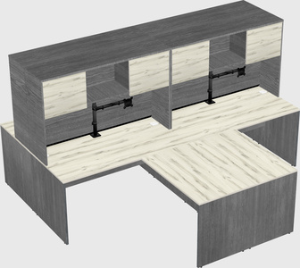 Quad l-shaped office desks