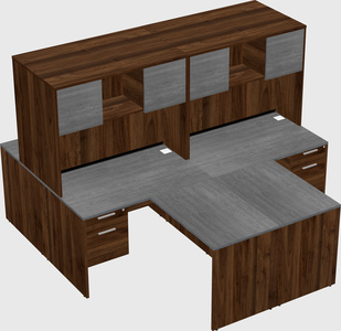 Quad l-shaped office desks