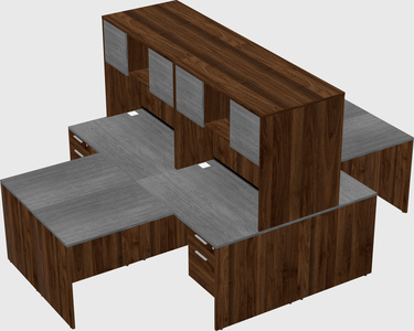 Quad l-shaped office desks
