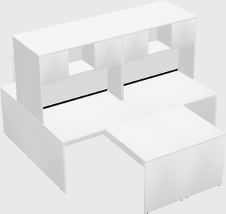 Quad l-shaped office desks