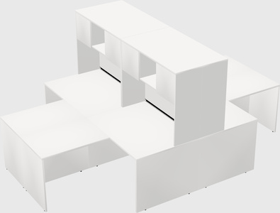 Quad l-shaped office desks