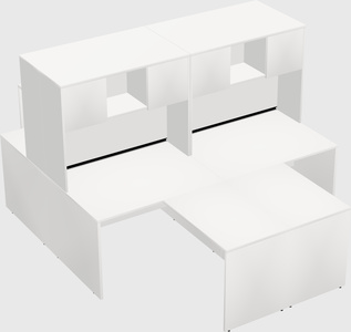 Quad l-shaped office desks