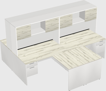 Quad l-shaped office desks