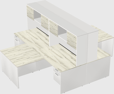 Quad l-shaped office desks