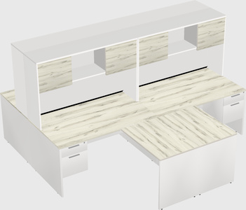 Quad l-shaped office desks
